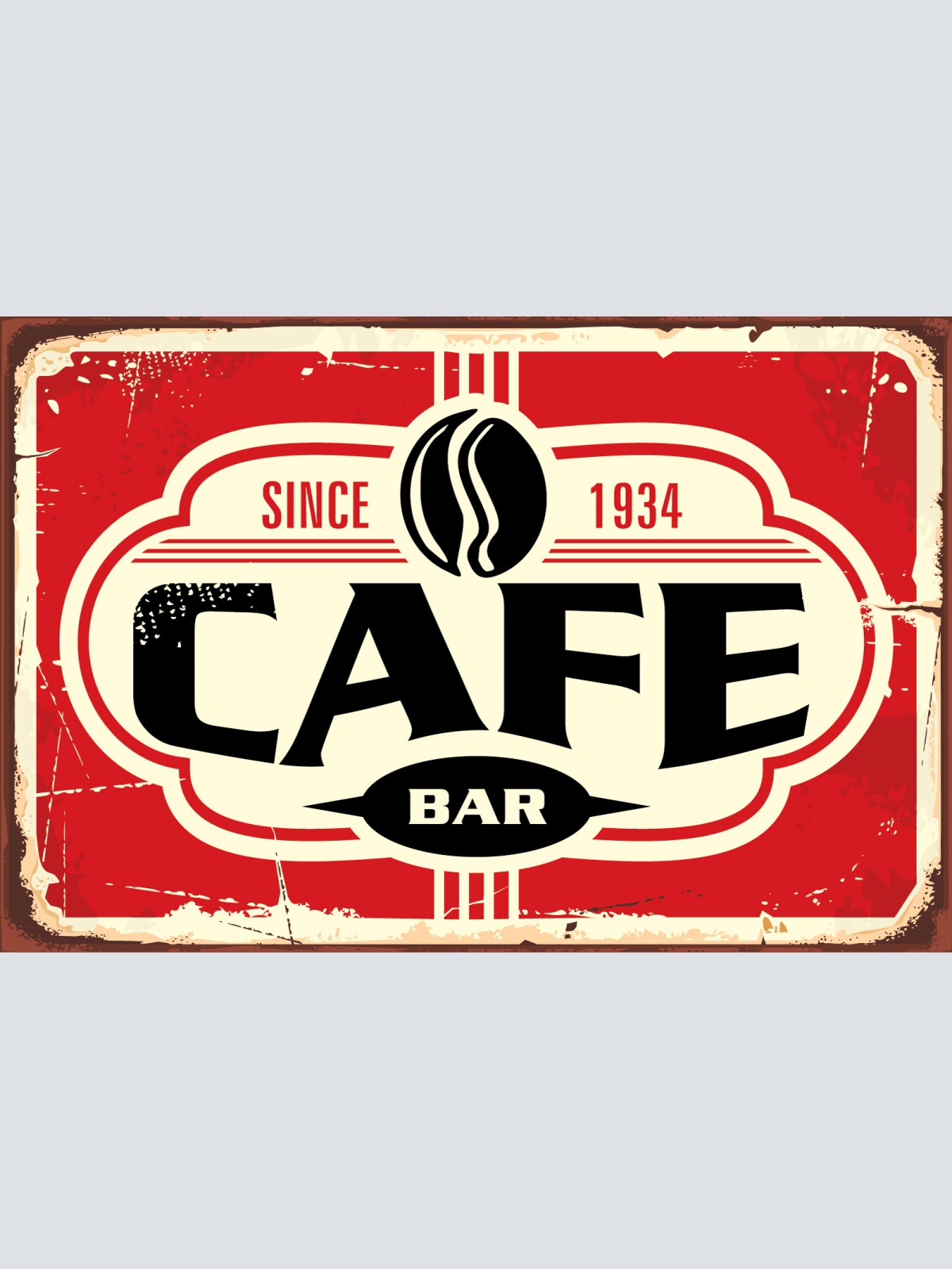 Nostalgie Schild Cafe Bar 1934 Café Kaffee 12x18 / 20x30 / 30x40 Blech od. Holz