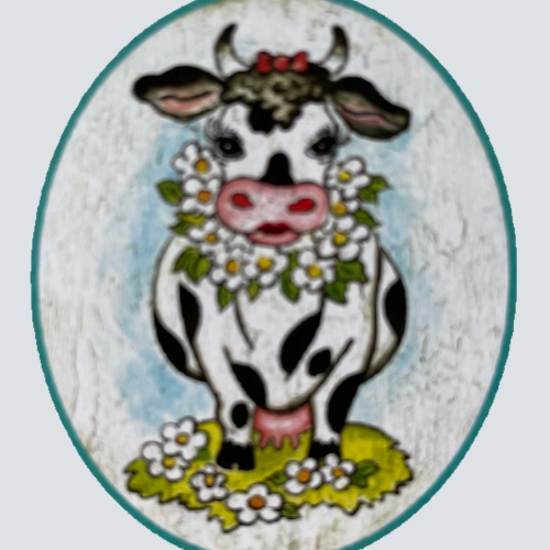 Nostalgie Holzschild Damen Kuh WC Toilette Klo Schild