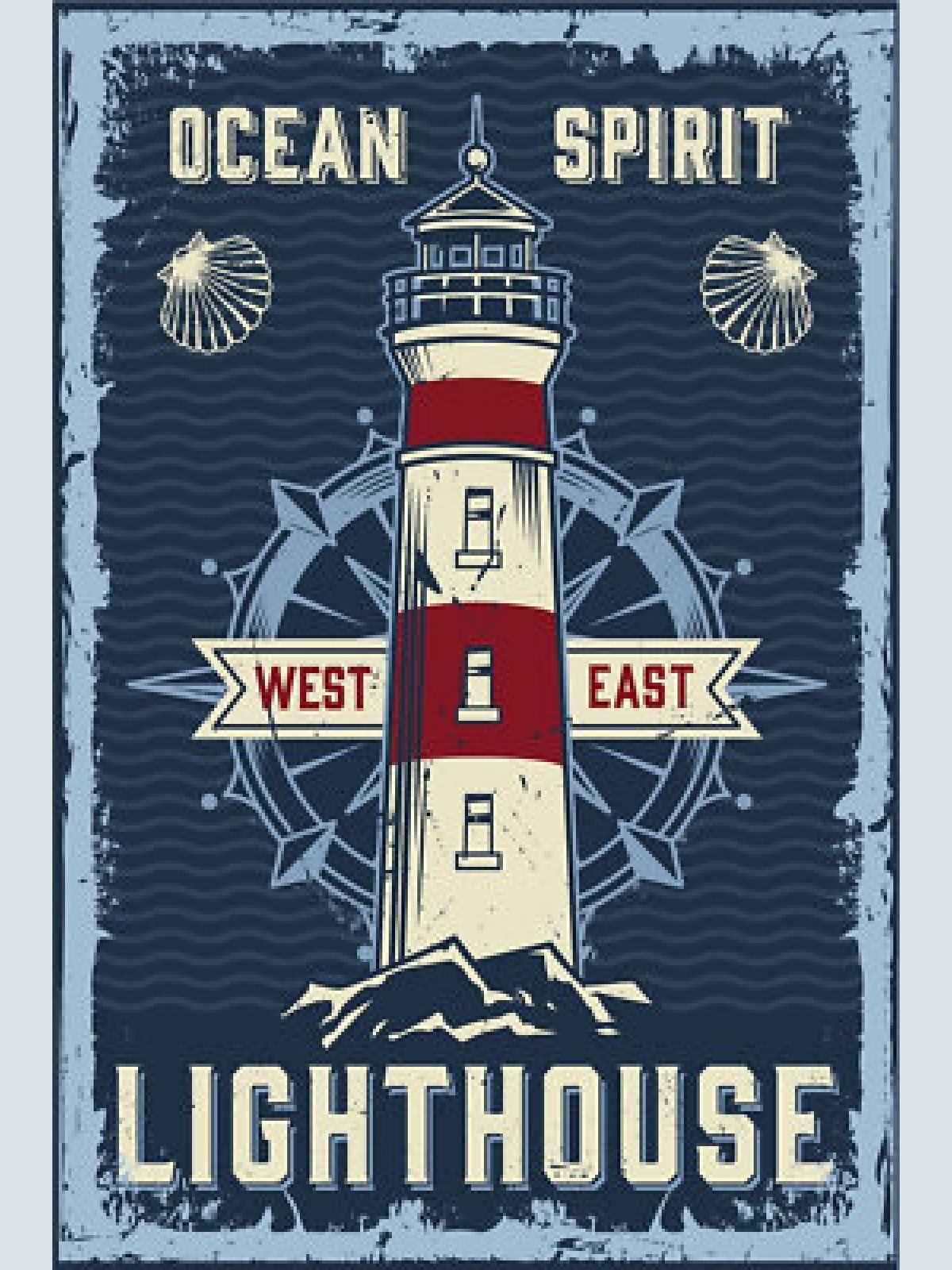 Nostalgie schild ocean lighthouse leuchtturm 12x18 / 20x30 / 30x40 blech od.holz
