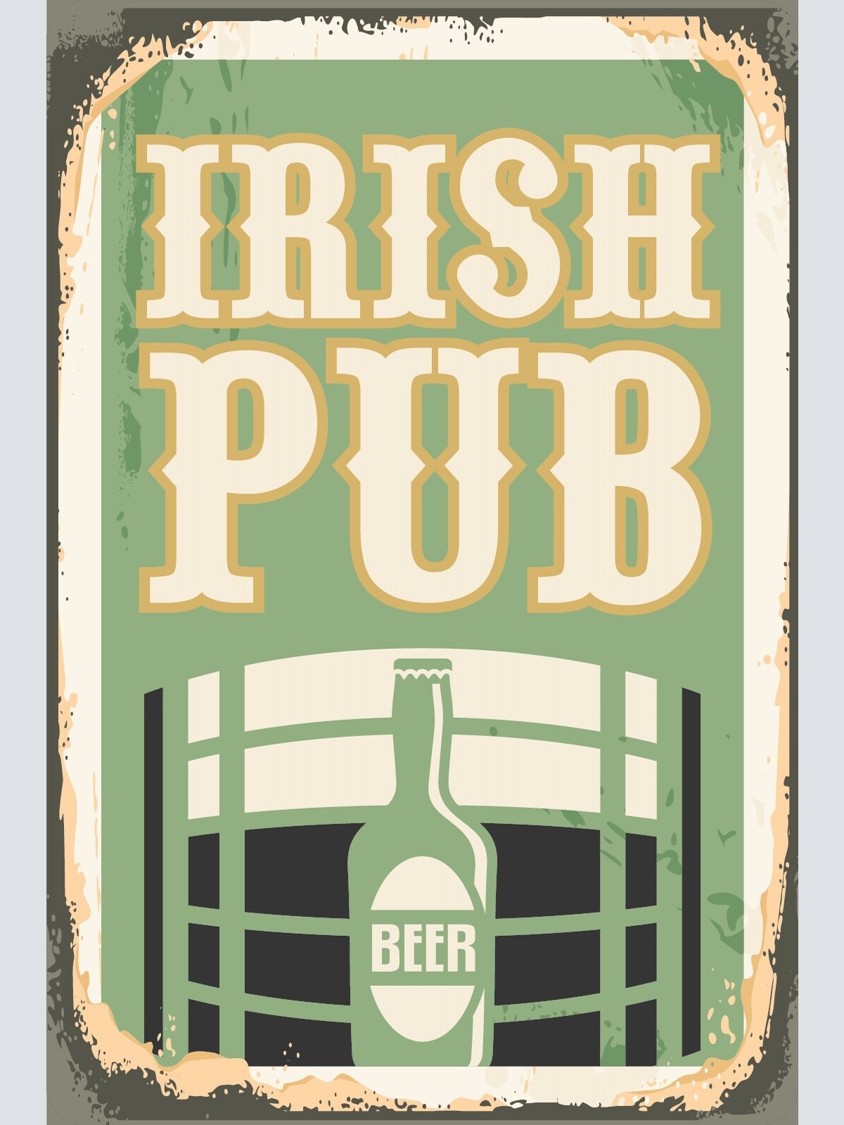 Nostalgie Schild Irish Pub Beer Bier Bar 12x18 / 20x30 / 30x40 Blech od. Holz