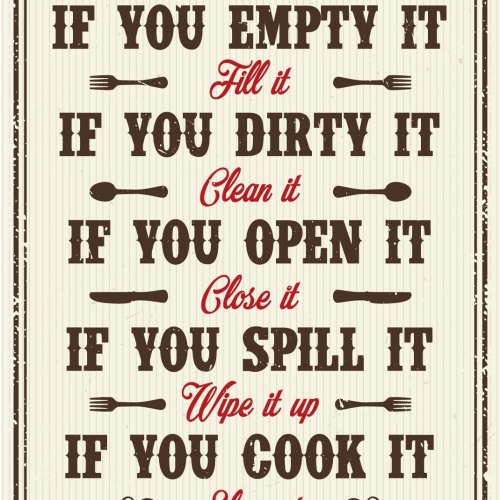 Nostalgie Schild Kitchen Rules Küche Regeln 12x18 / 20x30 / 30x40 Blech od. Holz