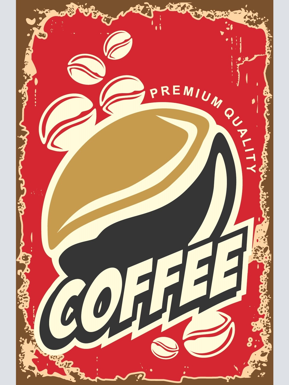 Nostalgie Schild Premium Qual. Coffee Kaffee 12x18 / 20x30 / 30x40 Blech od.Holz