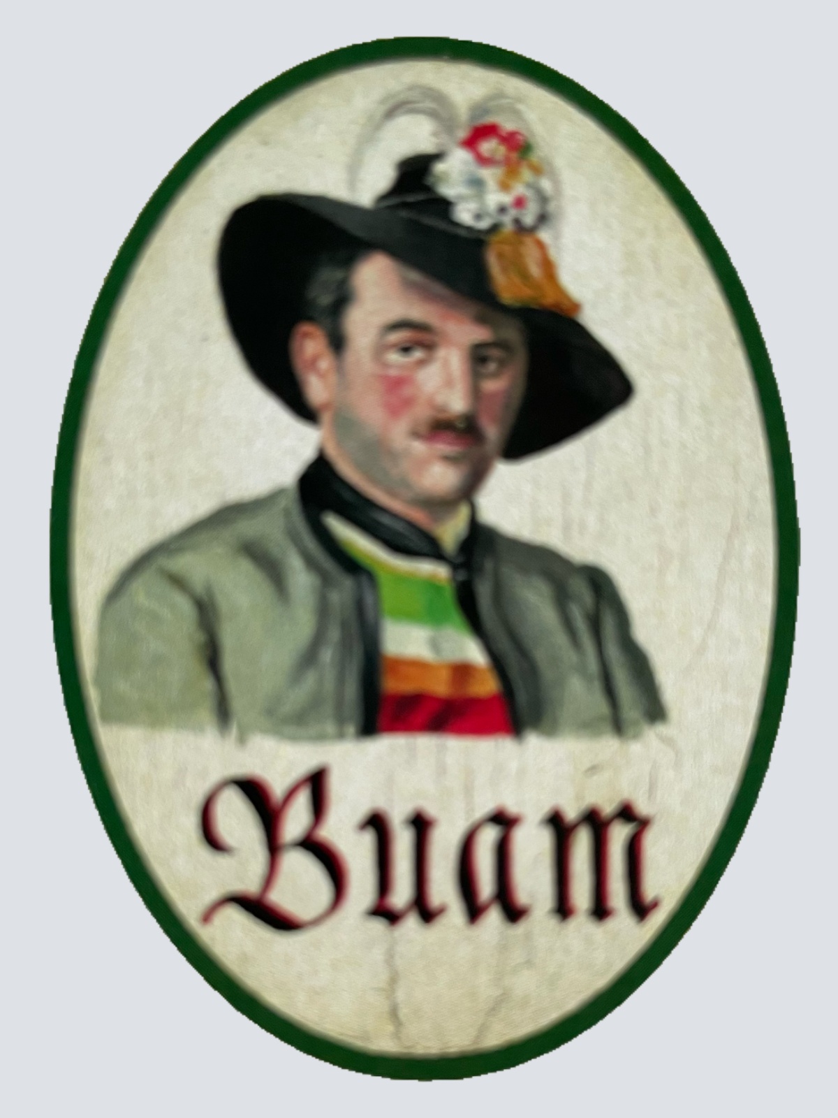 Nostalgie Holzschild Zillertal Buam WC Toilette Klo Buben Herren Schild