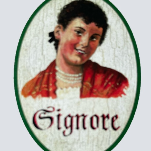 Nostalgie Holzschild Signore WC Toilette Klo Herren Italien Schild