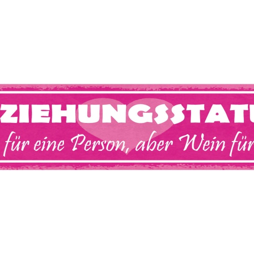 Schild Beziehungsstatus Tisch Für Eine Person Aber Wein Für Zwei 46 x 10