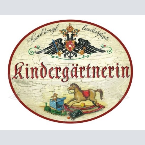 KuK Nostalgie Holzschild Kindergärtnerin