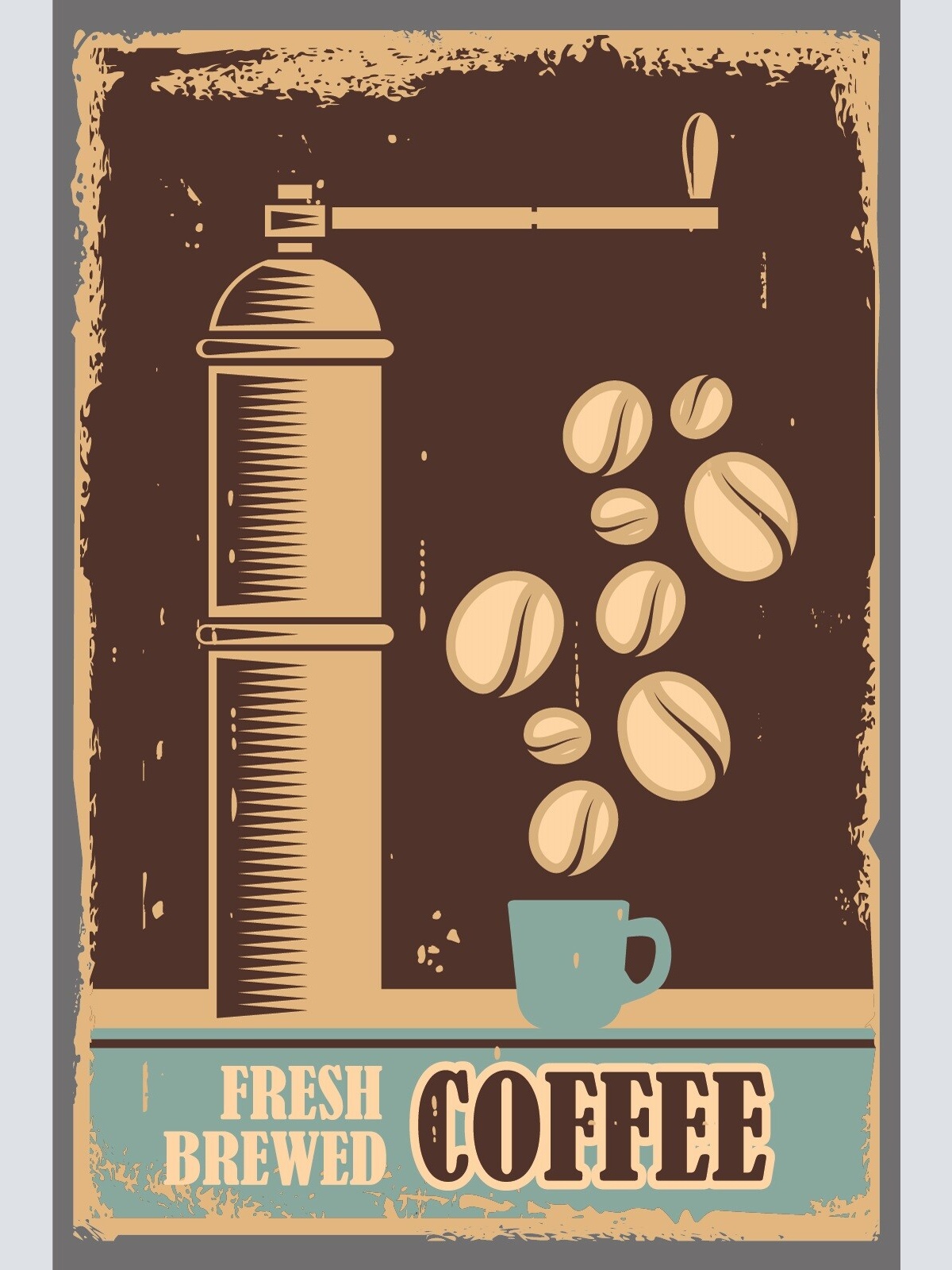 Nostalgie Schild Fresh Brewed Coffee Kaffee 12x18 / 20x30 / 30x40 Blech od. Holz