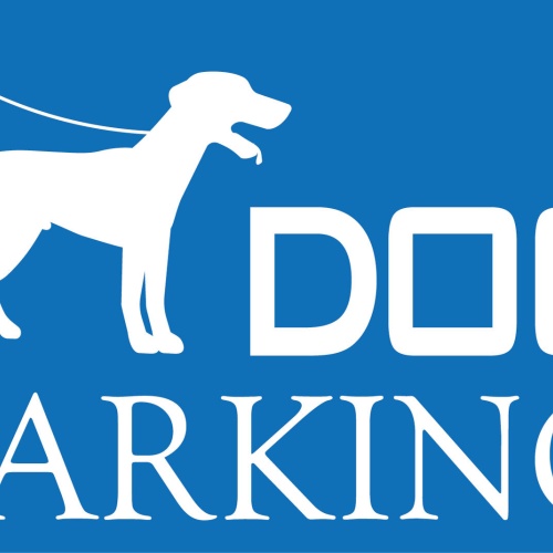 Schild Dog Parking Hund Leine 12x18 / 20x30 / 30x40 Blech od. Holz