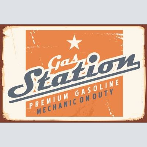 Nostalgie schild gas station tankstelle 12x18 / 20x30 / 30x40 blech od. holz