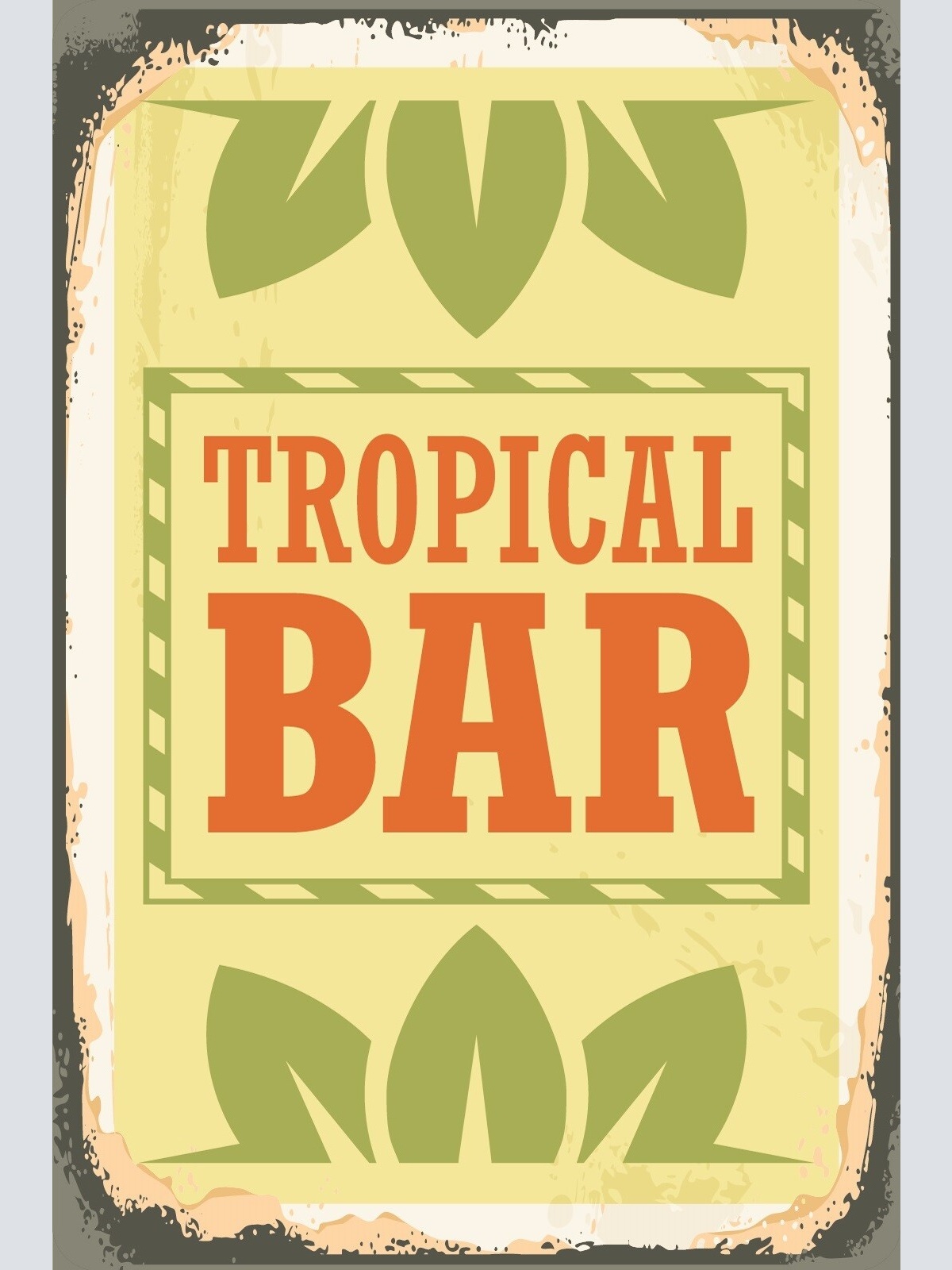 Nostalgie Schild Tropical Bar Alkohol 12x18 / 20x30 / 30x40 Blech od. Holz