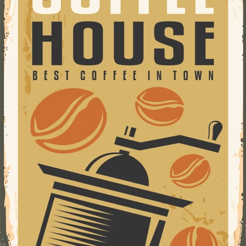 Nostalgie Schild Coffee House Café Kaffee 12x18 / 20x30 / 30x40 Blech od. Holz