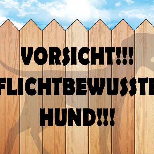 Nostalgie Schild Vorsicht! Pflichtbew. Hund 12x18 / 20x30 / 30x40 Blech od. Holz