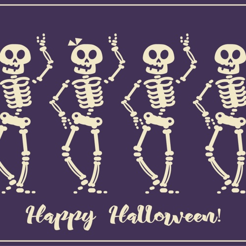 Nostalgie Schild Happy Halloween Skelette 12x18 / 20x30 / 30x40 Blech od. Holz