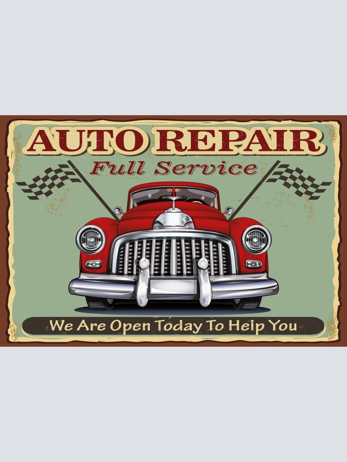 Nostalgie Schild Auto Repair Full Service 12x18 / 20x30 / 30x40 Blech od. Holz