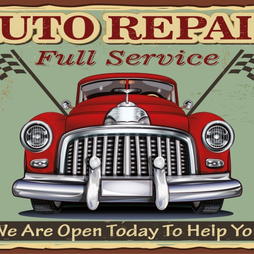 Nostalgie Schild Auto Repair Full Service 12x18 / 20x30 / 30x40 Blech od. Holz