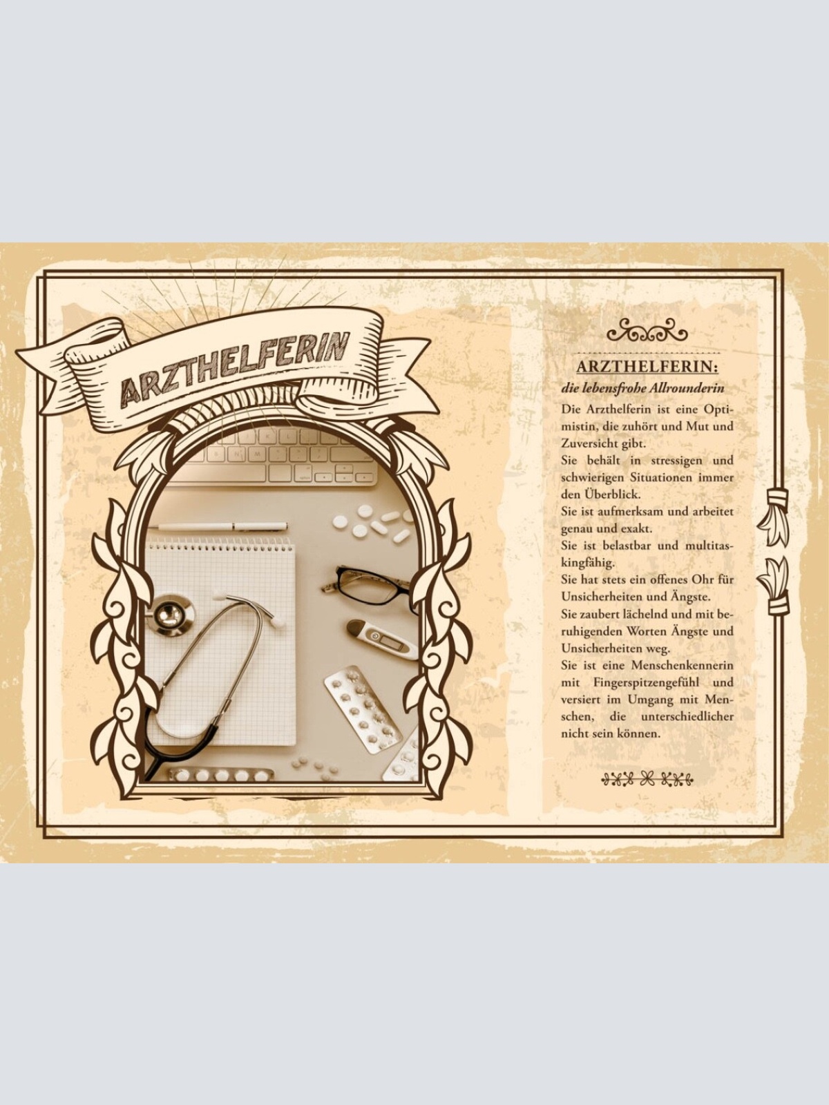 Schild Ärzthelferin Beruf Assistentin Medizin Arzt 12x18 20x30 30x40 Blech/Holz