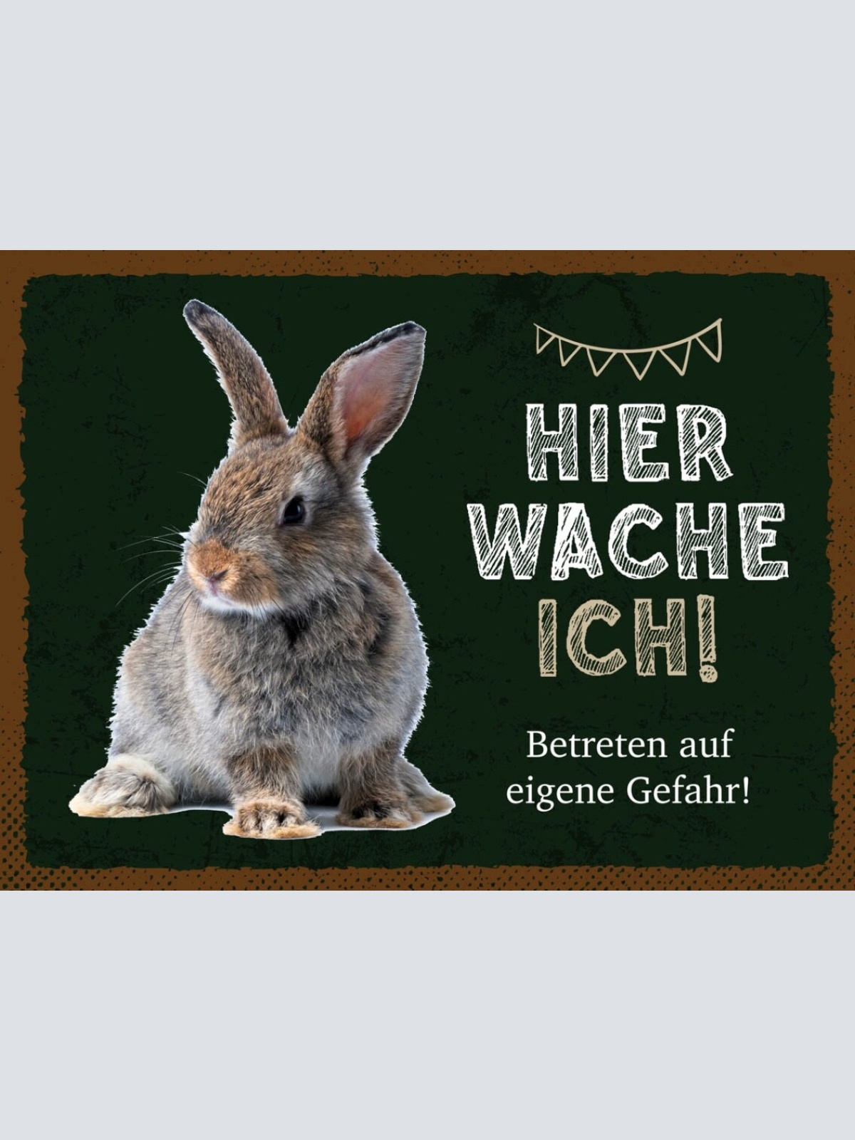 Schild Hier Wache Ich Kaninchen Gefahr Hase Tier 12x18 20x30 30x40 Blech/Holz