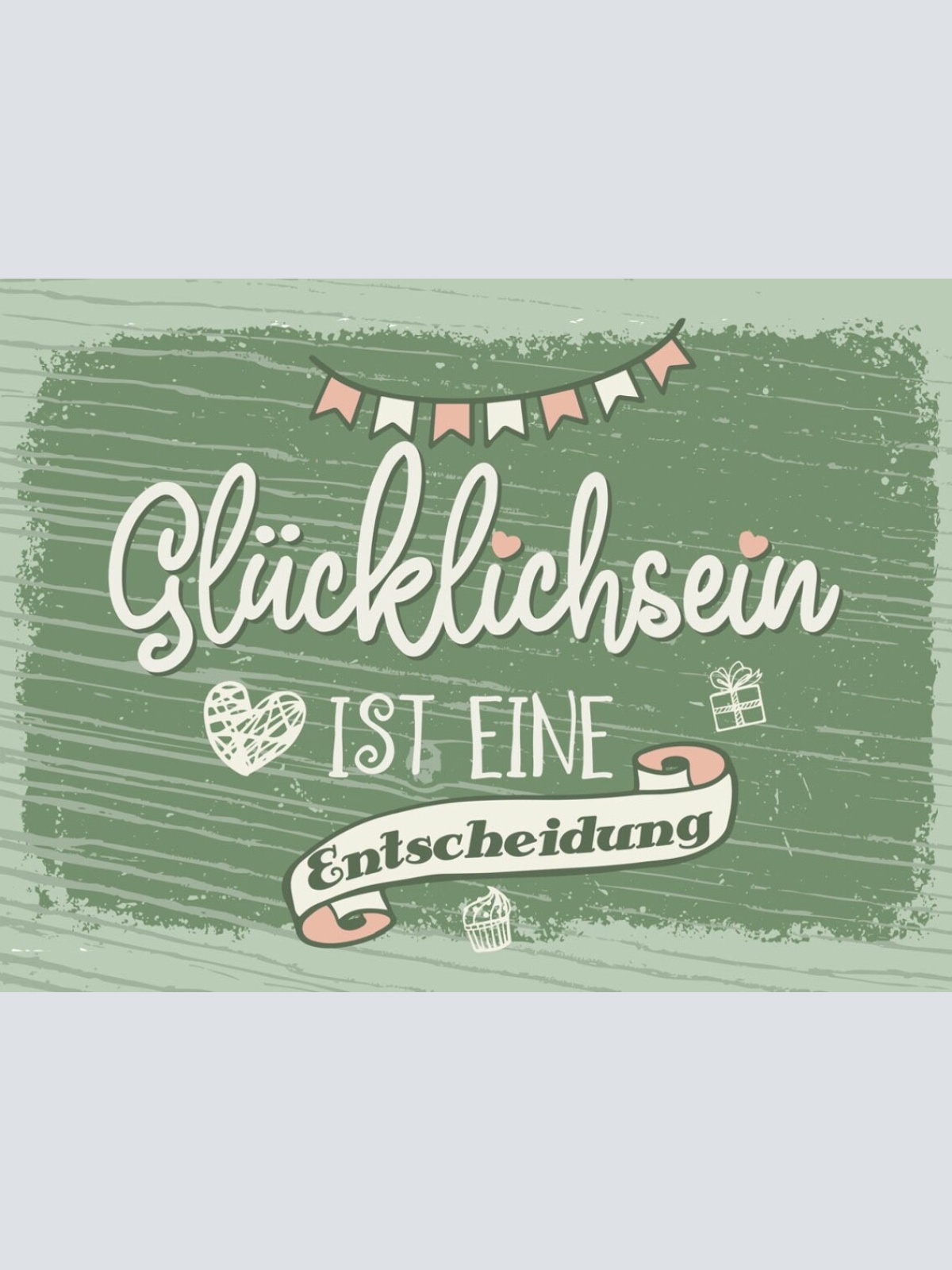 Schild Glücklich Sein Ist Eine Entscheidung Leben 12x18 20x30 30x40 Blech/Holz