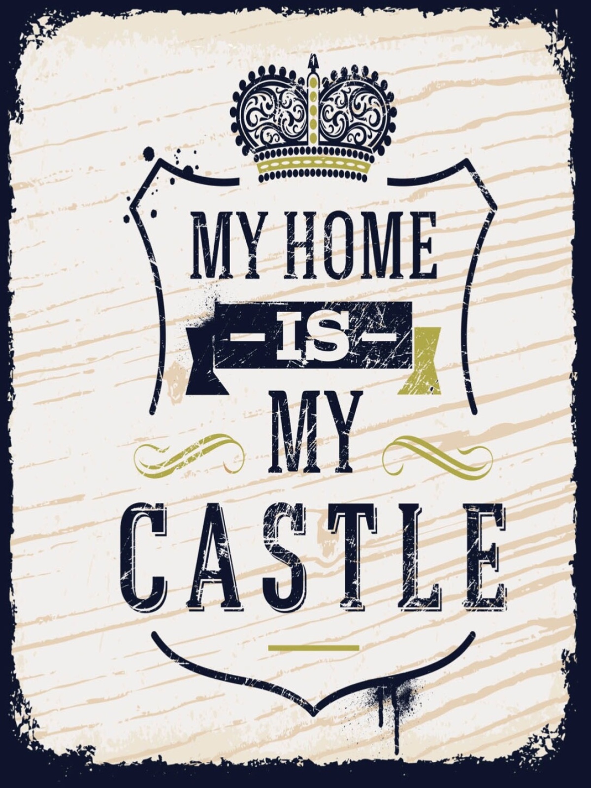 Schild My Home Is My Castle Zuhause Heim Burg Haus 12x18 20x30 30x40 Blech/Holz
