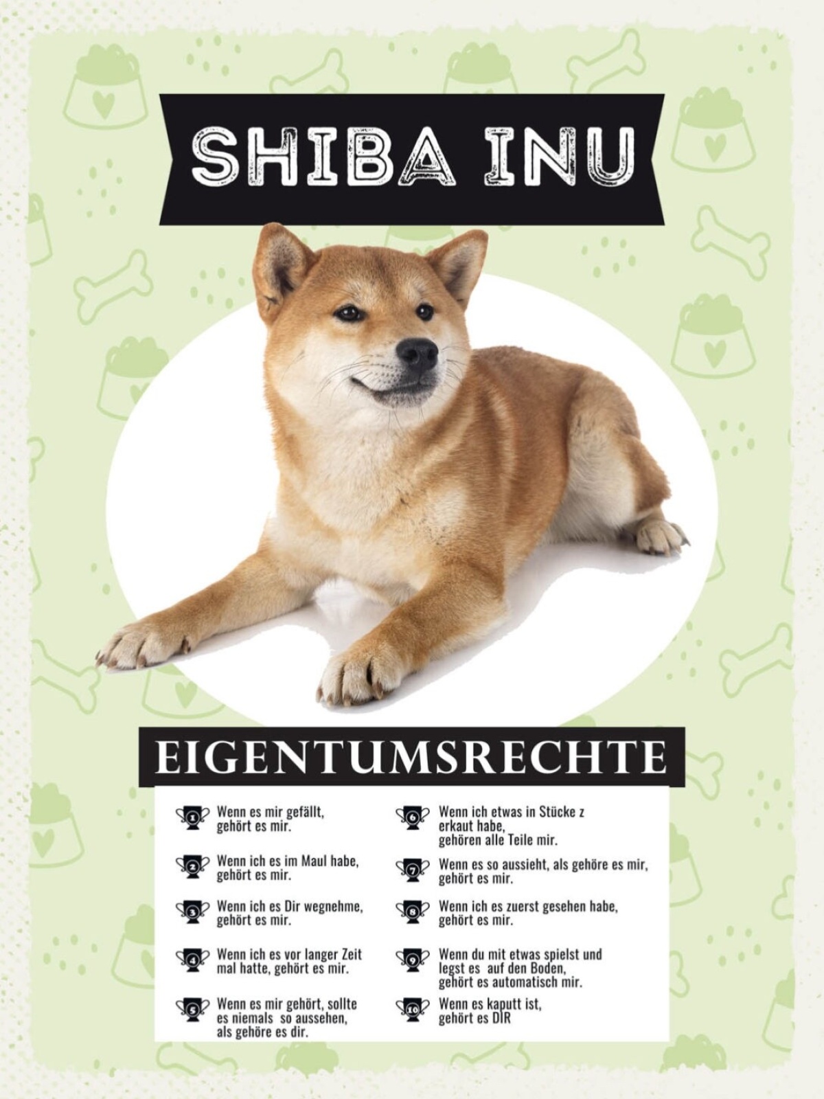 Schild Shiba Inu Eigentumsrechte Hund Tier Liebe 12x18 20x30 30x40 Blech/Holz