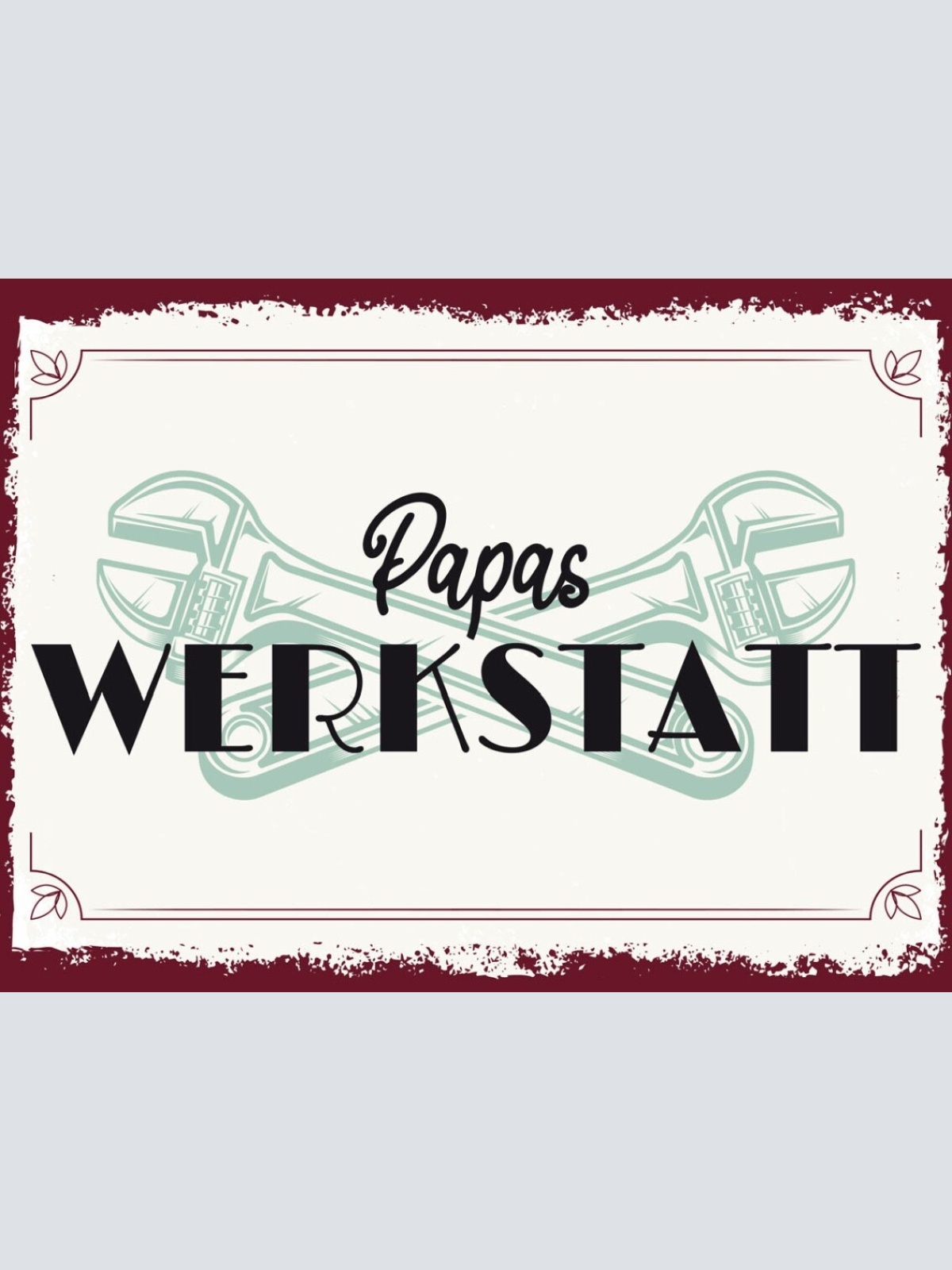 Schild Papas Werkstatt Werkzeug Bauen Basteln 12x18 20x30 30x40 Blech/Holz