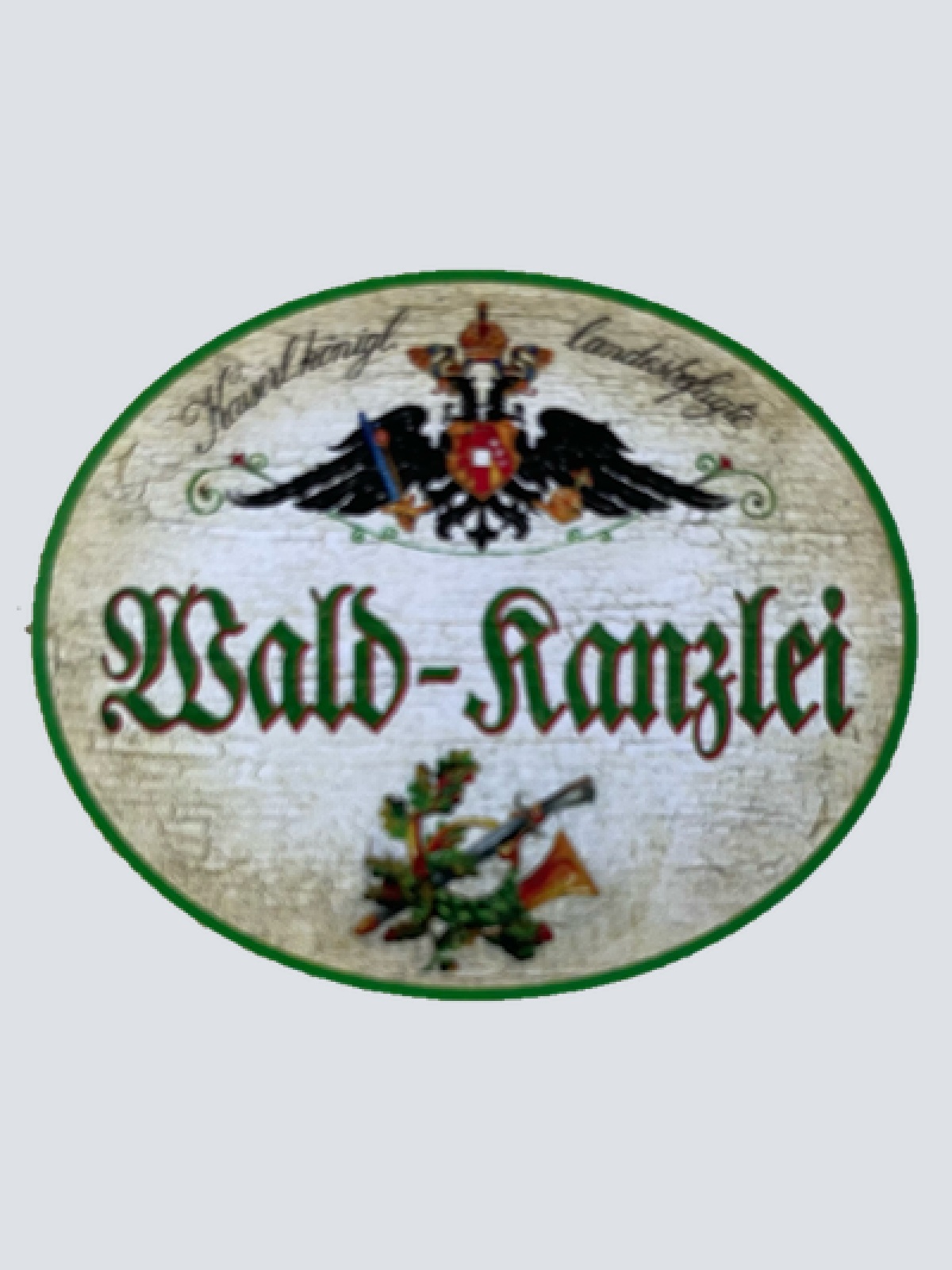 KuK Nostalgie Holzschild Landesbefugte Wald-Kanzlei Wald Bäume Forst Schild