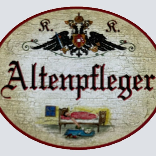 KuK Nostalgie Holzschild Altenpfleger Altenpflege Pflege Senioren Schild
