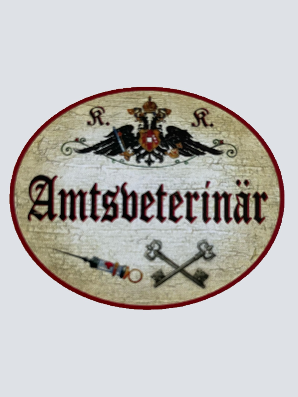 KuK Nostalgie Holzschild Amtsveterinär Amt Tierarzt Tier Doktor Schild