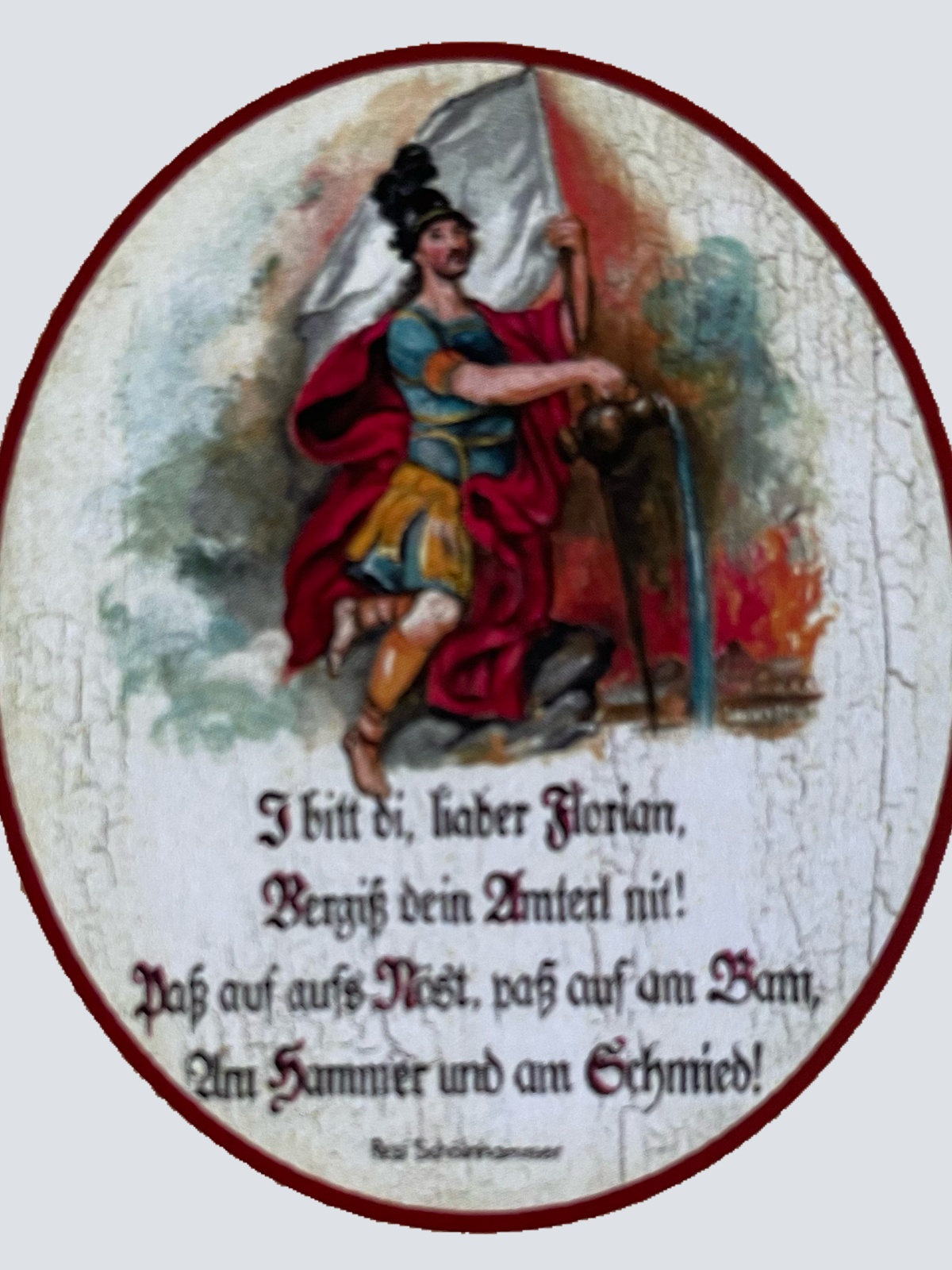 KuK Nostalgie Holz Schild I Bitt Di Lieber Florian Schmied Schmiedehandwerk