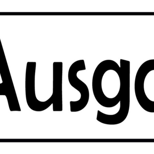 Schild Ausgang Hinaus Exit Geschäft Lokal Haus Gebäude 27 x 10 Blech od. Holz