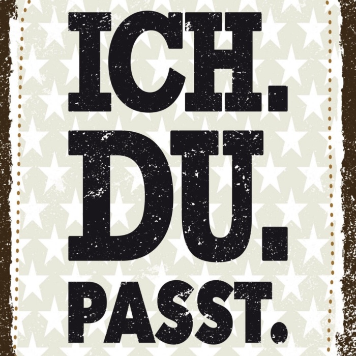 Schild Ich Du Passt Liebe Ehe Paar Beziehung 12x18 20x30 30x40 Blech/Holz