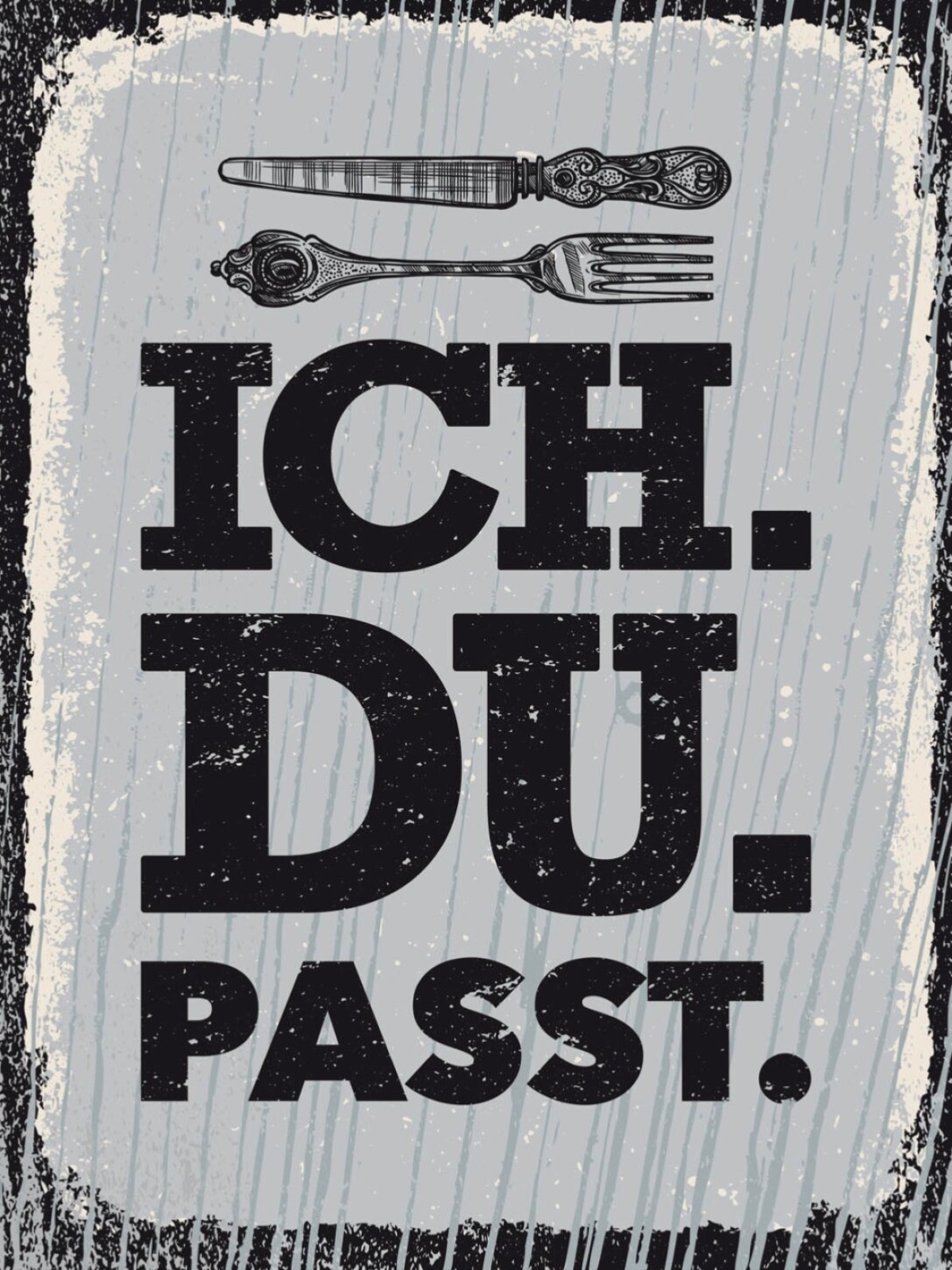 Schild Ich Du Passt Liebe Ehe Paar Beziehung 12x18 20x30 30x40 Blech/Holz