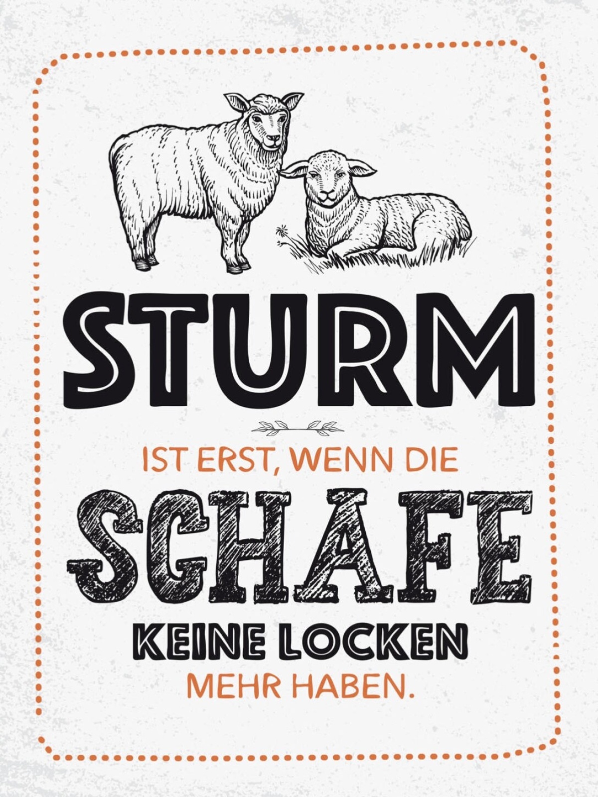 Schild Sturm Ist Erst Wenn Schafe Keine Locken 12x18 20x30 30x40 Blech/Holz