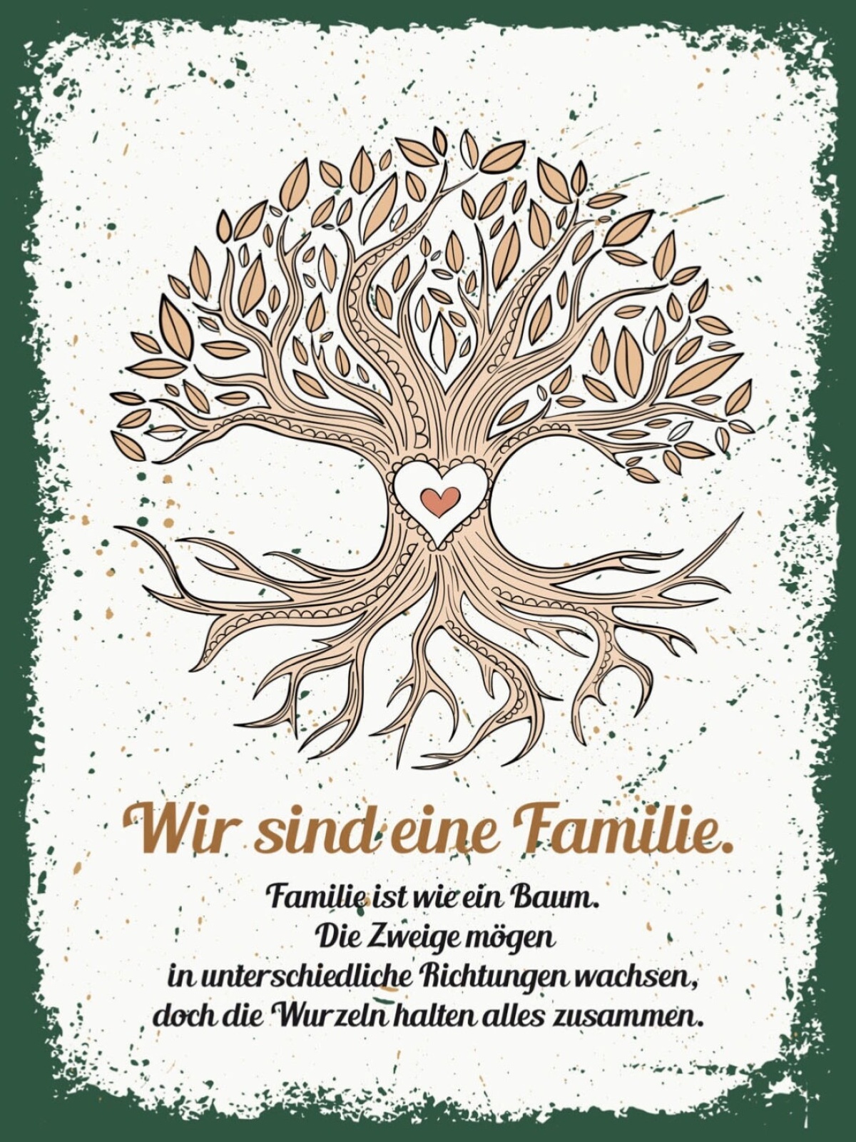 Schild Wir Sind Eine Familie Zweige Wurzeln 12x18 20x30 30x40 Blech/Holz