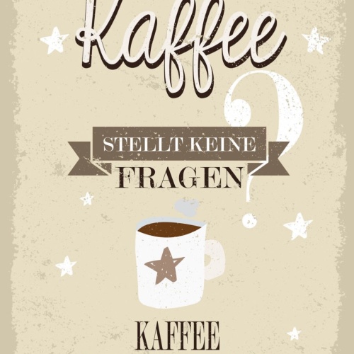 Schild Kaffee Stellt Keine Fragen Café Trinken 12x18 20x30 30x40 Blech/Holz