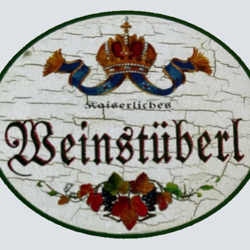 KuK Nostalgie Holzschild Kaiserliches Weinstüberl Alkohol Wirt Wein Schild