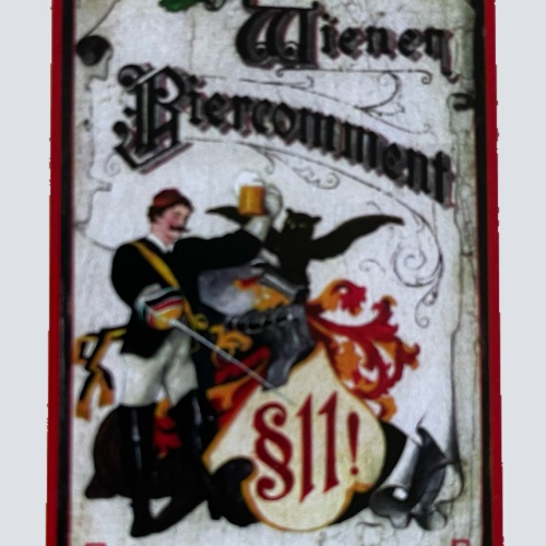 Nostalgie Holzschild Wiener Biercomment Wien Alkohol Bier Wirt Glas Schild