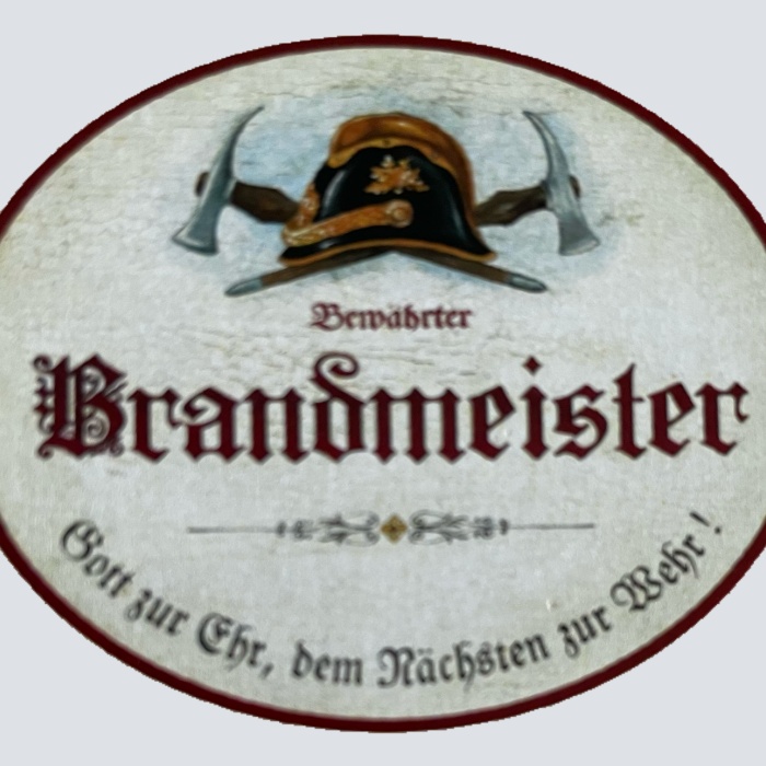 KuK Nostalgie Holzschild Bewährter Brandmeister Feuerwehr Feuer Brand Schild