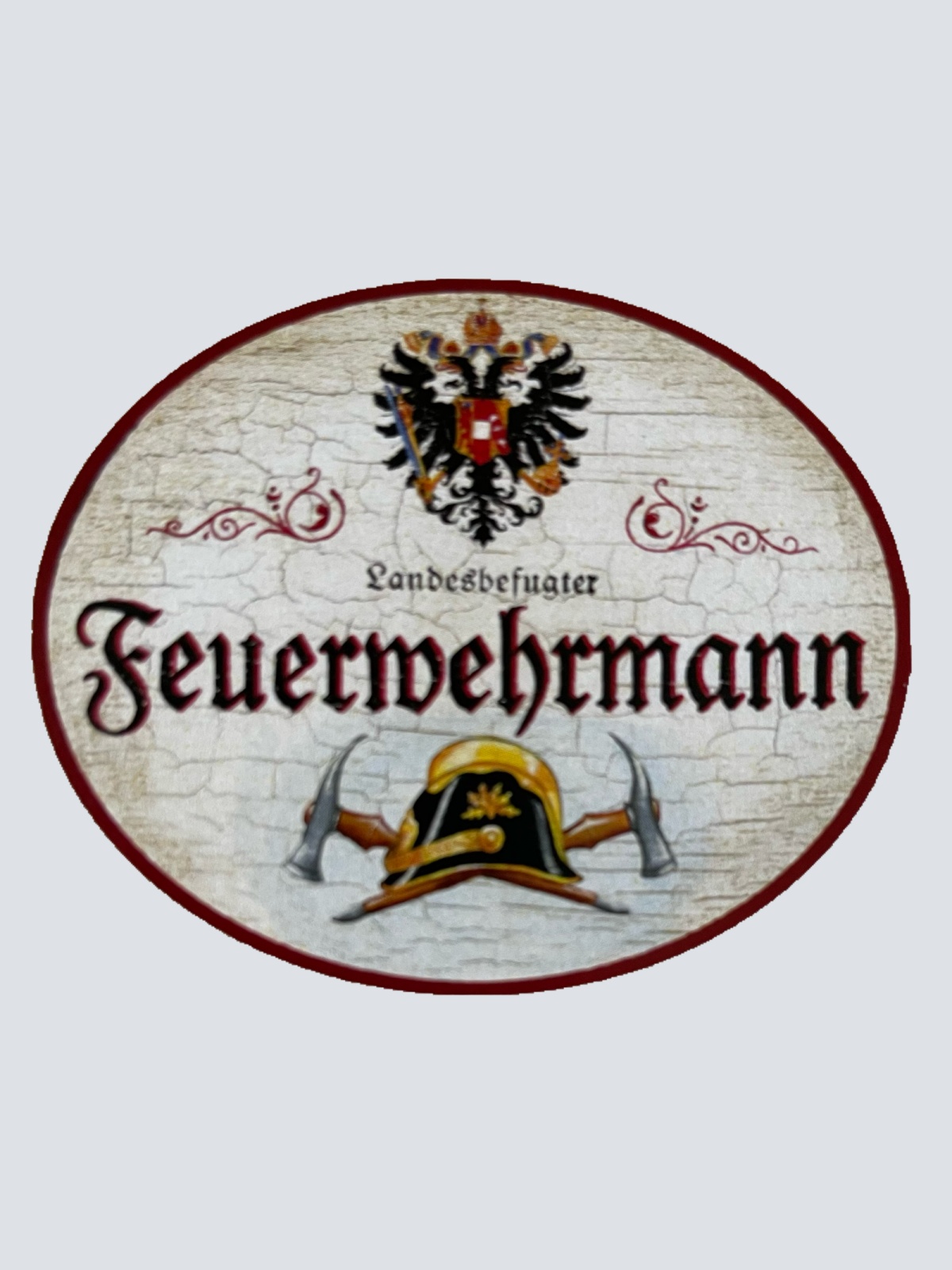 Nostalgie Holzschild Landesbefugter Feuerwehrmann Brand Schutz Feuer Schild