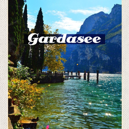 Schild Gardasee Italien Garda Ort See Ufer 12x18 20x30 30x40 Blech od. Holz