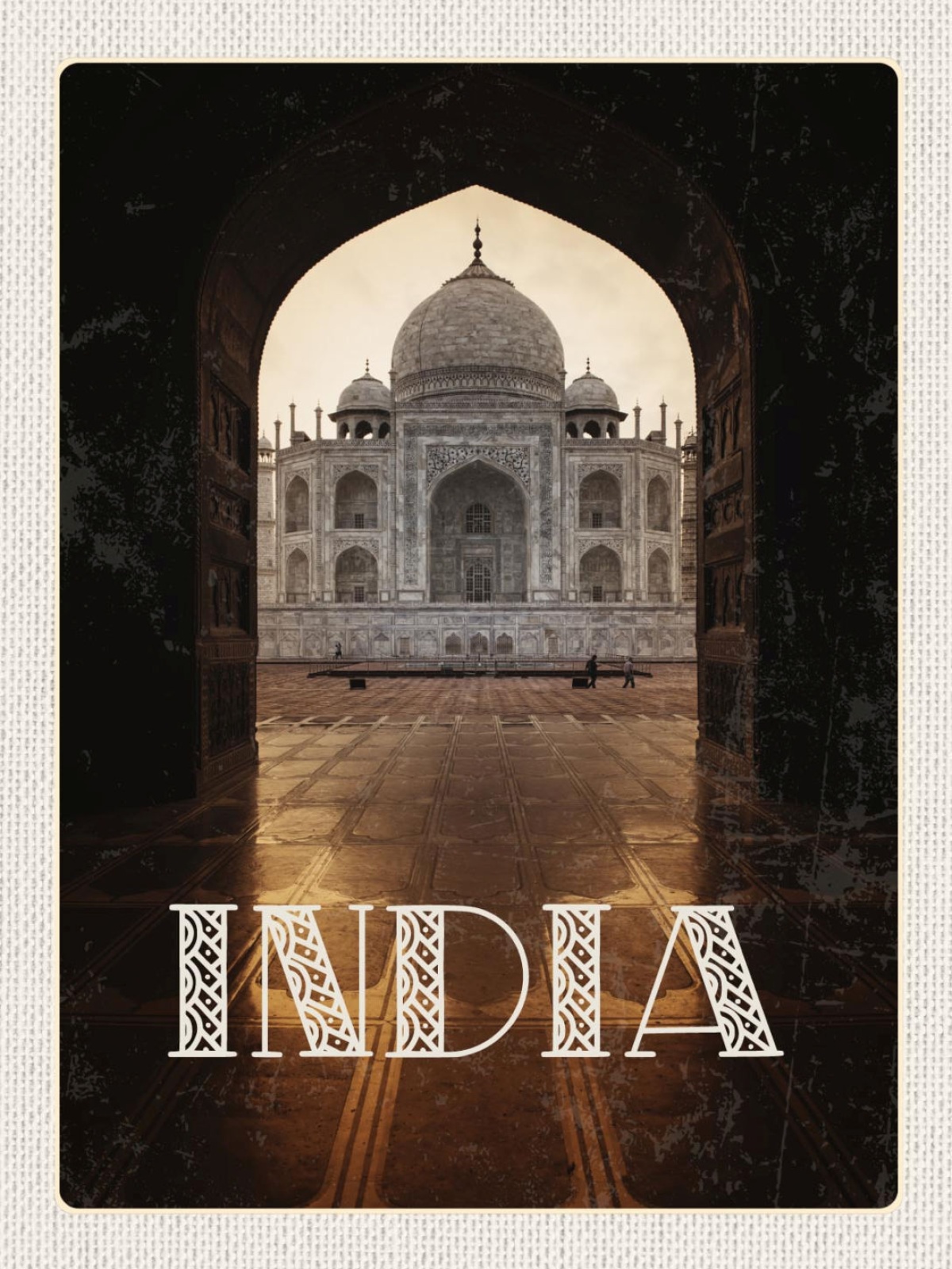 Schild India Indien Taj Mahal Monument Mausoleum  12x18 20x30 30x40 Blech/Holz