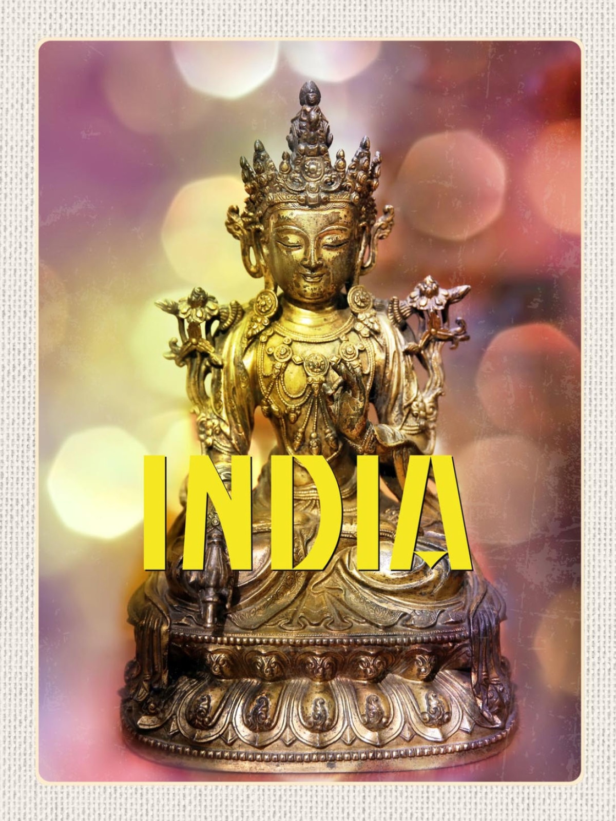 Schild India Indien Buddhismus Avalokitsvara Kannon 12x18 20x30 30x40 Blech/Holz