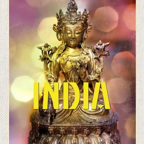Schild India Indien Buddhismus Avalokitsvara Kannon 12x18 20x30 30x40 Blech/Holz