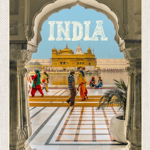 Schild India Indien Harmandir Sahib Goldener Tempel 12x18 20x30 30x40 Blech/Holz