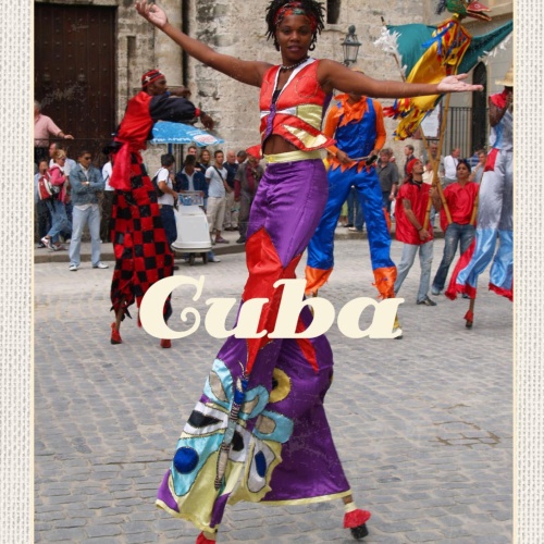 Schild Cuba Kuba Havanna Stelzen Tänzerin 12x18 20x30 30x40 Blech od. Holz