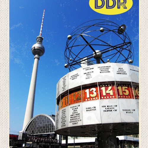 Schild DDR Berlin Alexanderplatz Ost Deutschland 12x18 20x30 30x40 Blech/Holz
