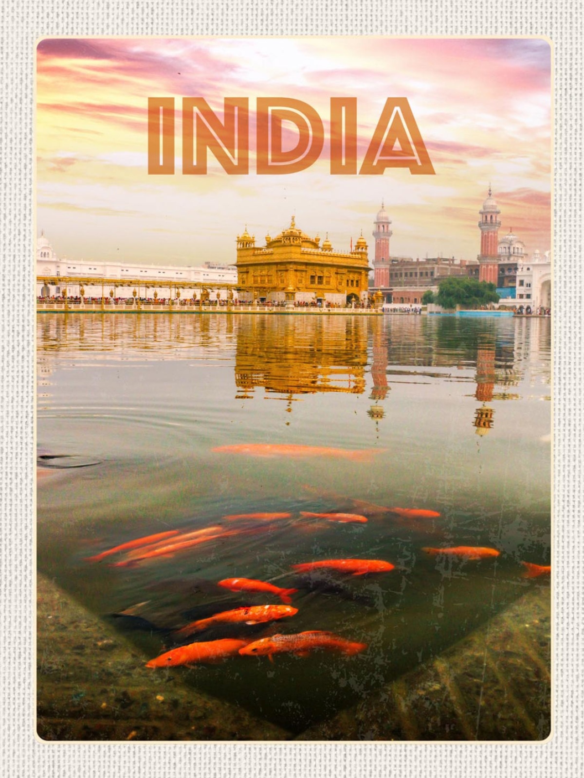 Schild India Indien Harmandir Sahib Goldener Tempel 12x18 20x30 30x40 Blech/Holz