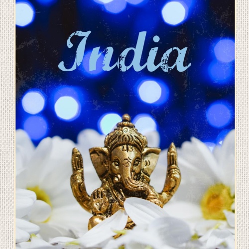 Schild India Indien Hinduismus Ganesha Gottheit 12x18 20x30 30x40 Blech/Holz