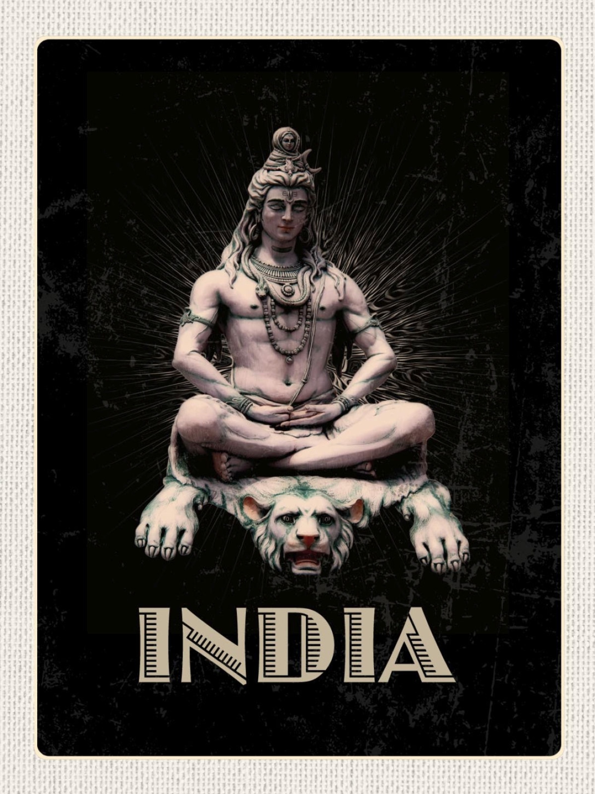 Schild India Indien Shiva Hinduismus Gottheit 12x18 20x30 30x40 Blech od. Holz