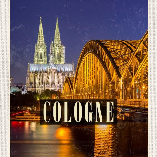 Schild Cologne Germany Köln Kölner Dom Brücke D 12x18 20x30 30x40 Blech/Holz
